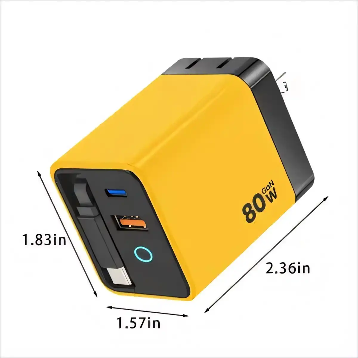 80W Retractable 3-in-1 Charger product detail view