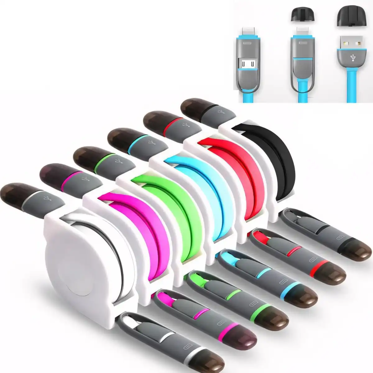 Retractable Dual USB Cable