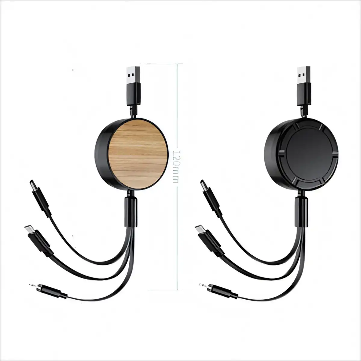 Bamboo Retractable 3-in-1 Charger product detail view