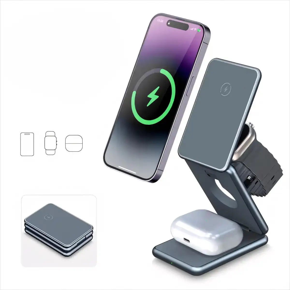 3 in 1 Foldable Wireless Charging Station