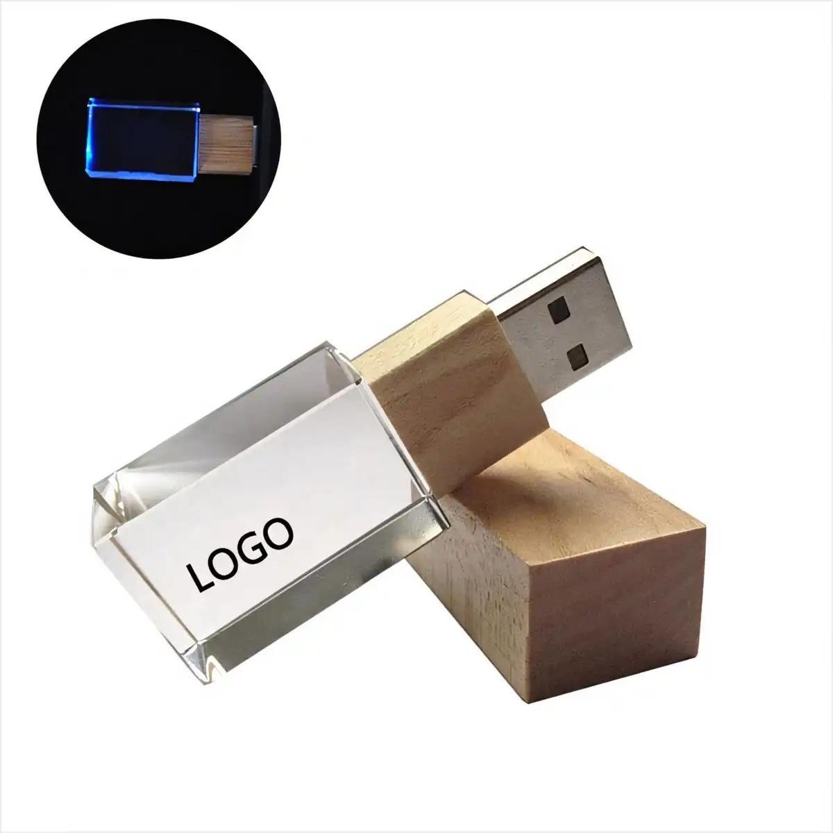 Wood Crystal USB Drive 4GB