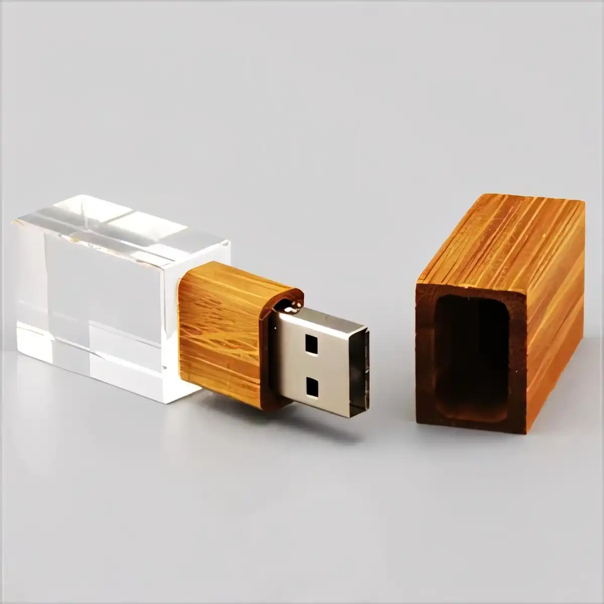 Wood Crystal USB Drive 4GB alternate product angle