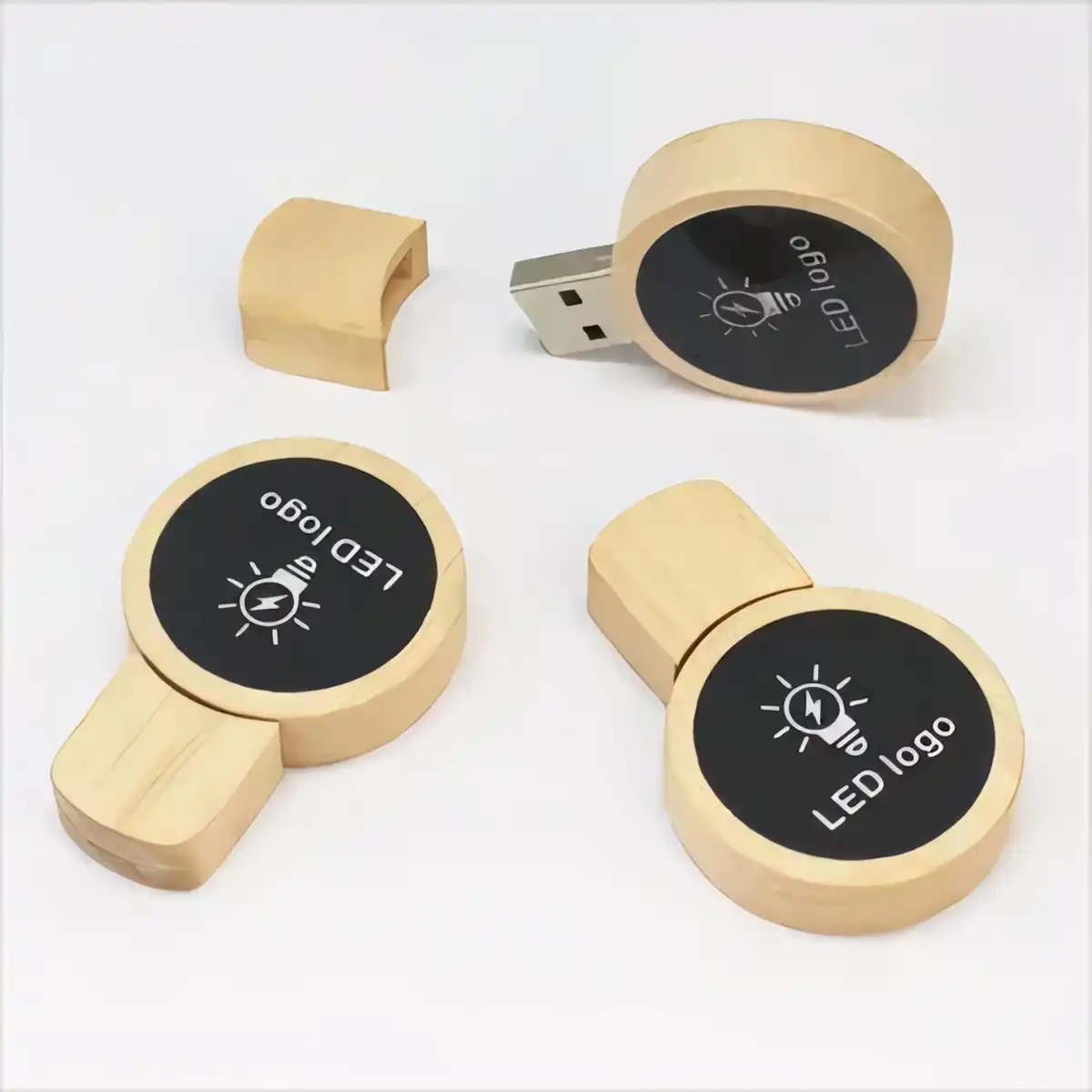 Wooden LED Flash Drive alternate product angle
