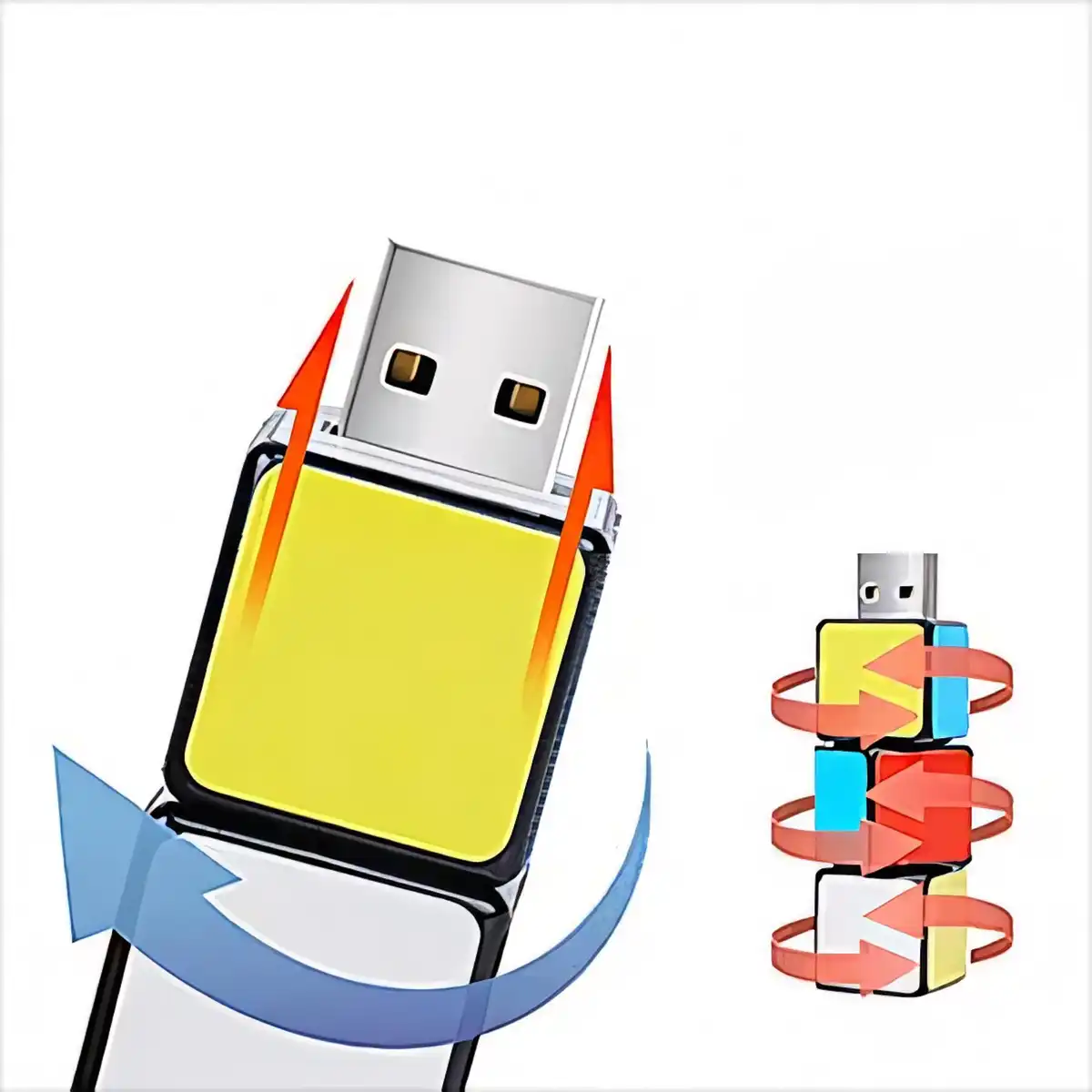 8GB Rotating USB Drive alternate product angle