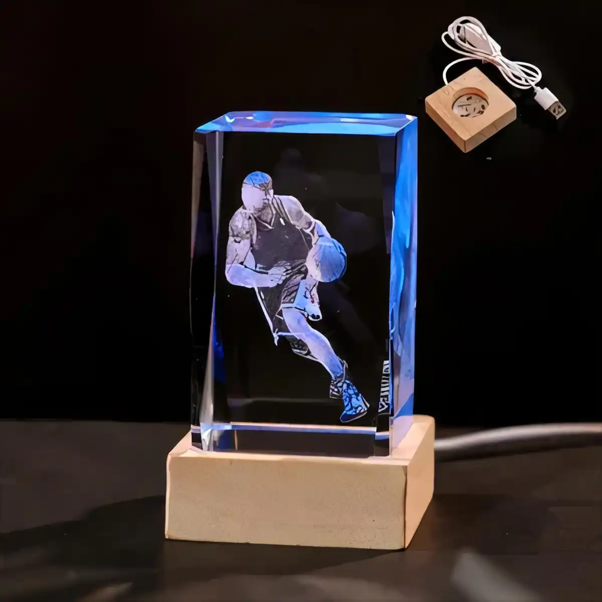 USB LED Wood Trophy Base product detail view