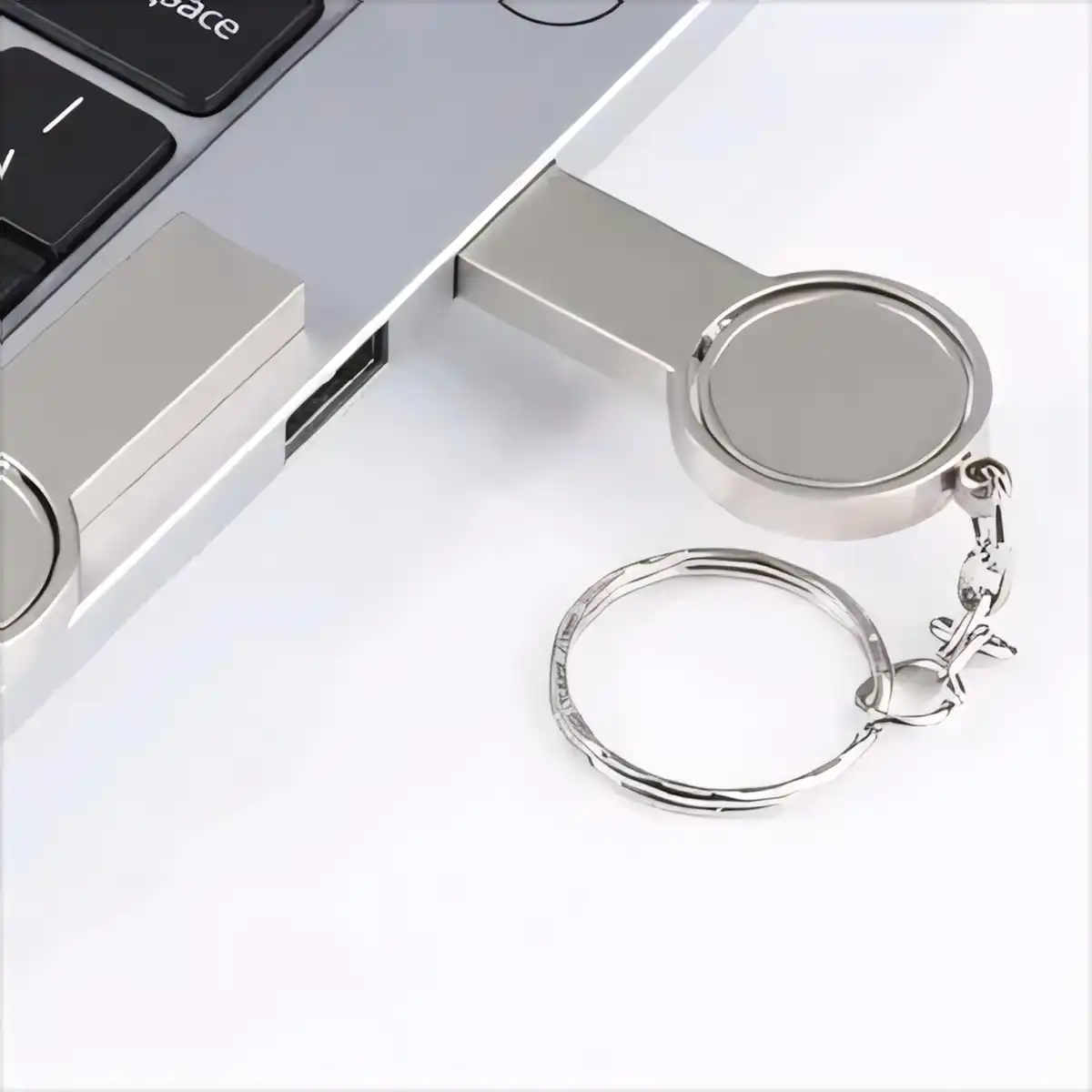 Rotating USB Drive Keychain 16GB product close-up