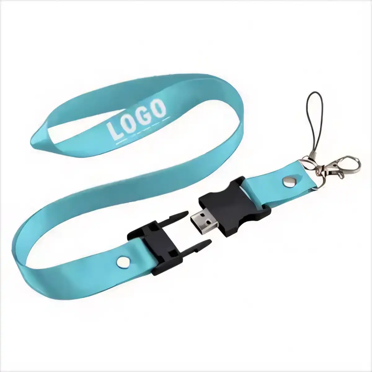 Aluminum Lanyard USB Drive product with accessories