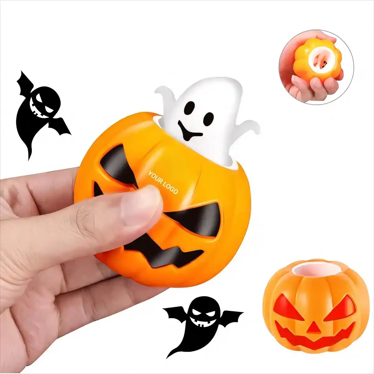 Pumpkin Ghost Squeeze Stress Reliever