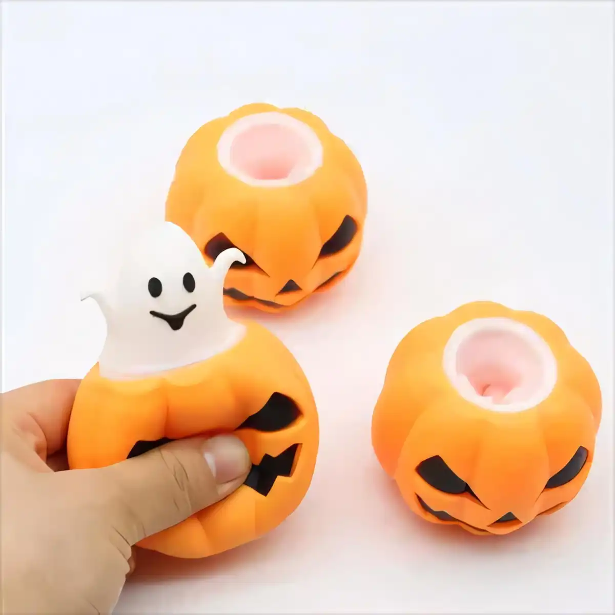 Pumpkin Ghost Squeeze Stress Reliever alternate product angle