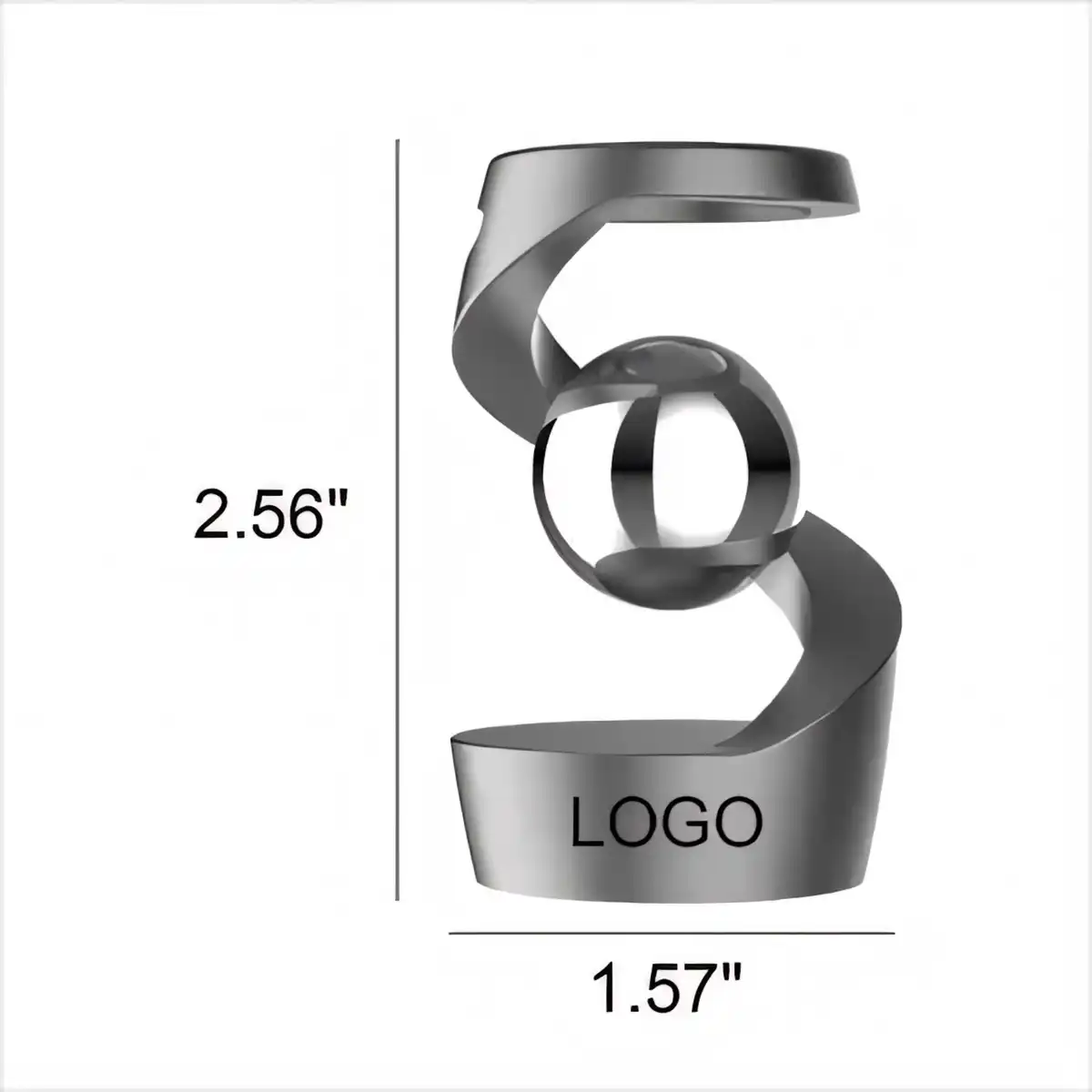 Aluminum Gyroscope Desk Sculpture product detail view