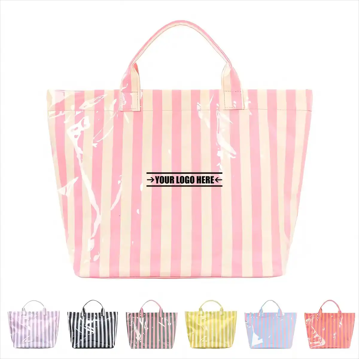 Striped Waterproof Canvas Tote