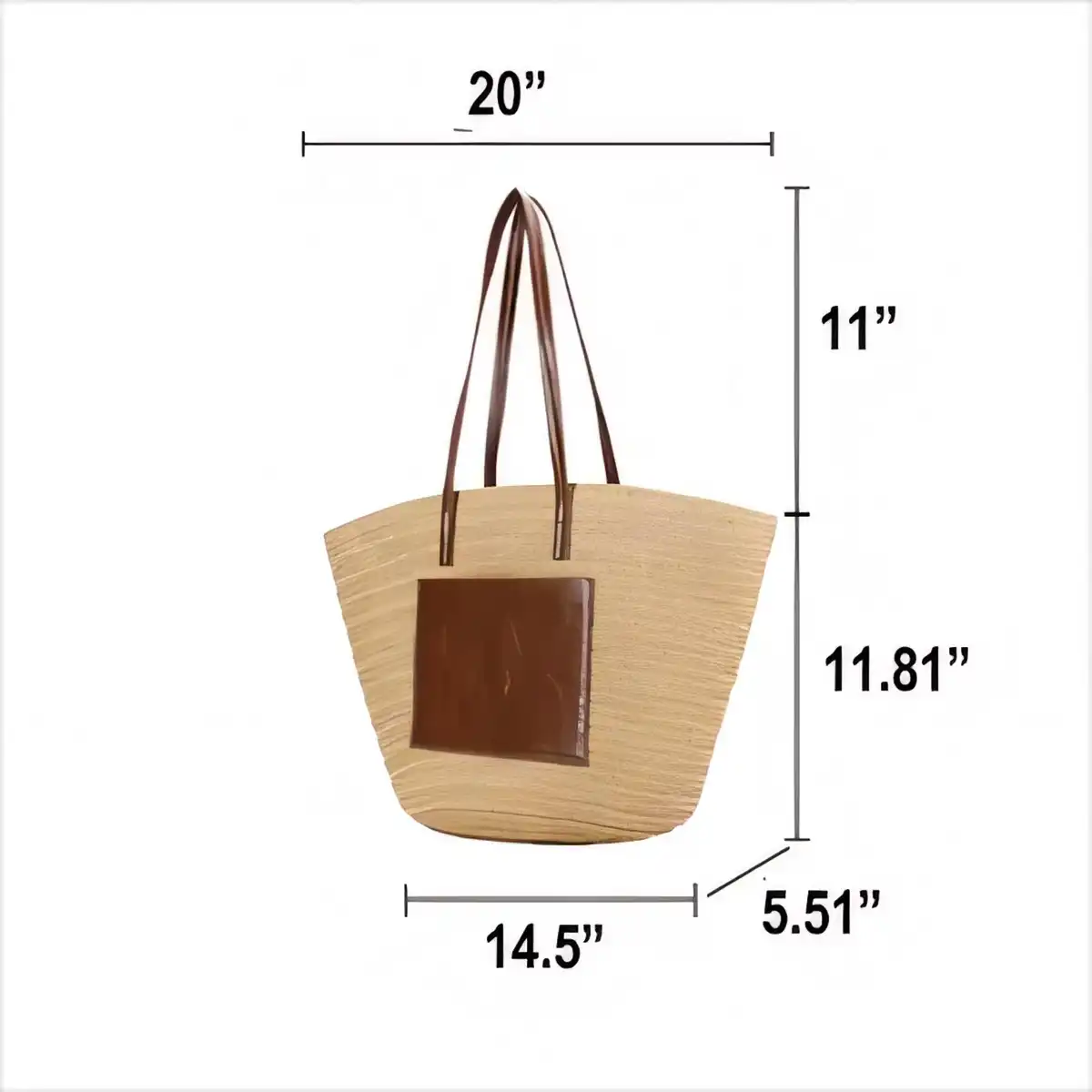 Woven Straw Beach Tote product detail view