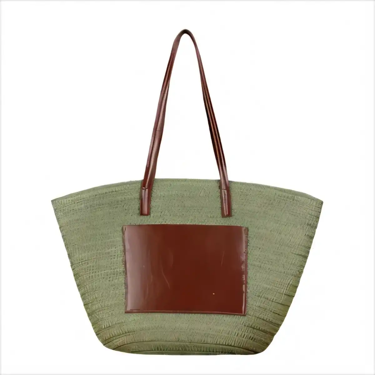Woven Straw Beach Tote alternate product angle
