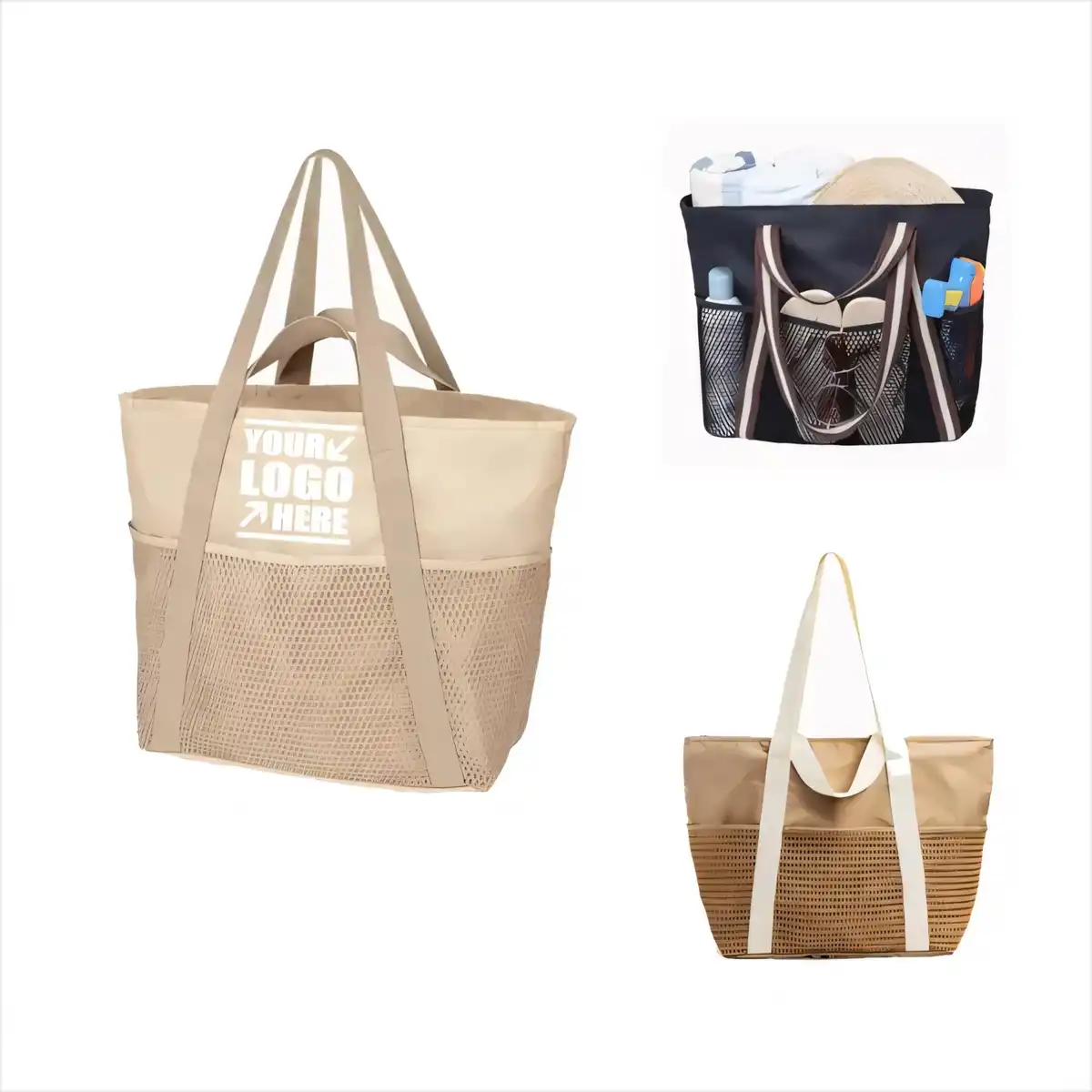 Waterproof Beach Tote with 8 Pockets