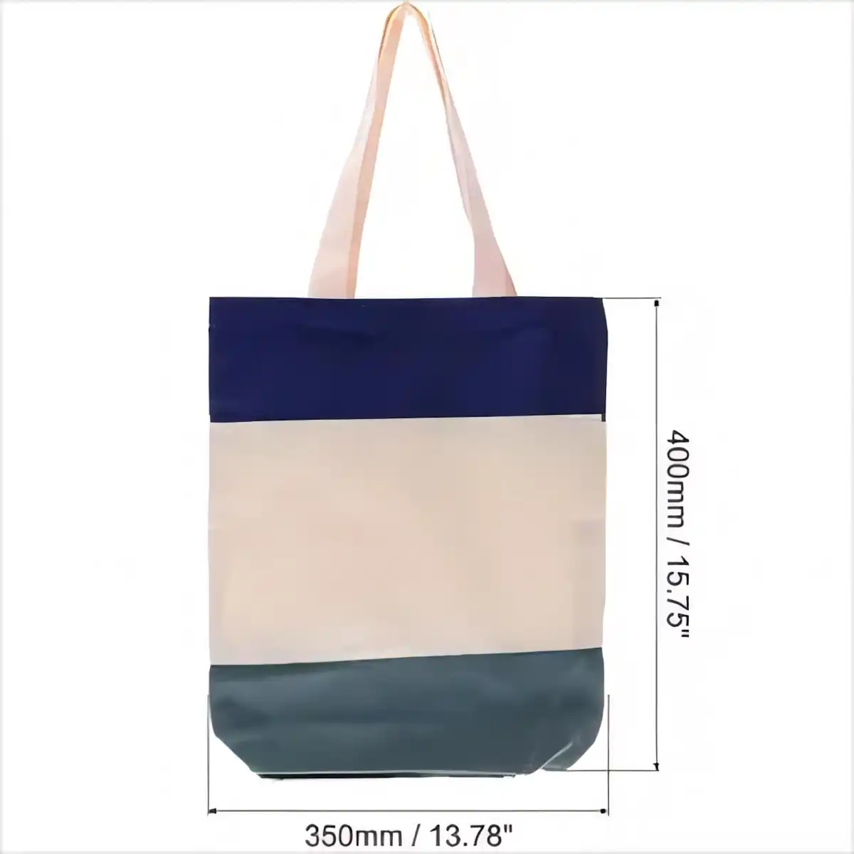 Tri Color Canvas Shopping Tote product detail view