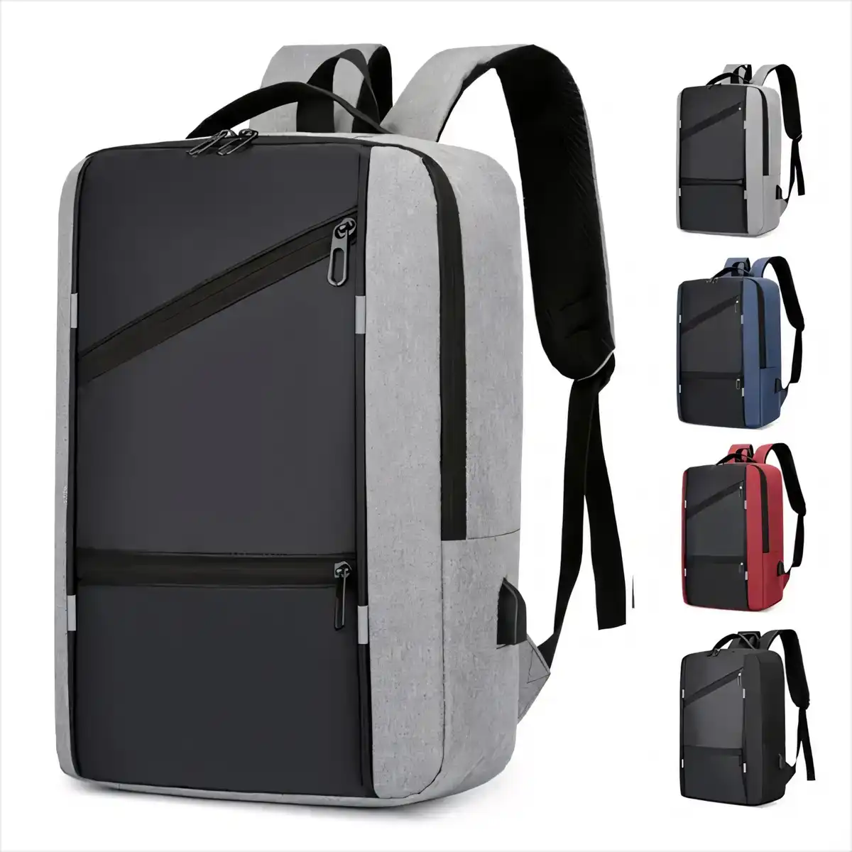 USB Port Student Backpack with Charging Cable