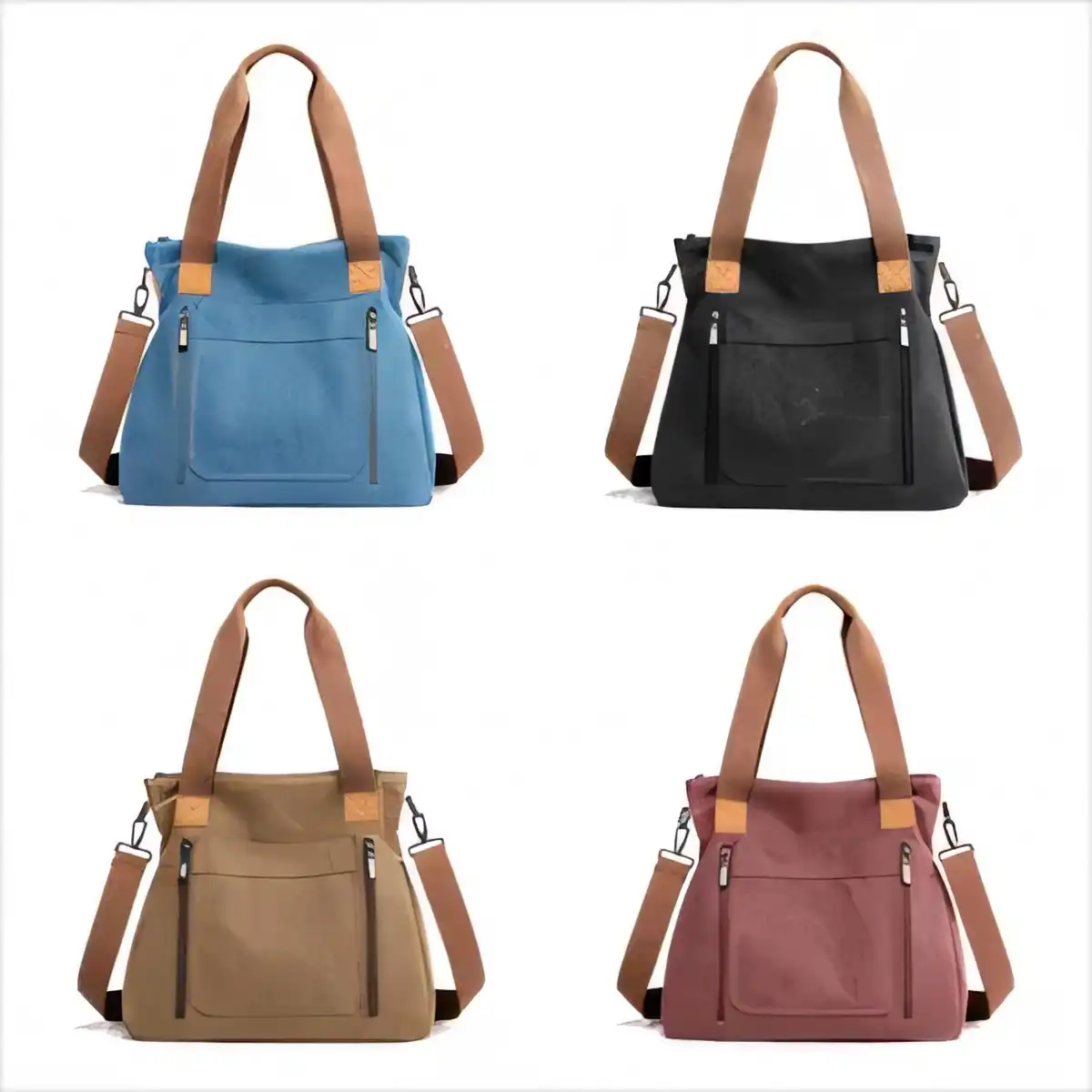 Canvas Tote Handbag Casual Crossbody alternate product angle
