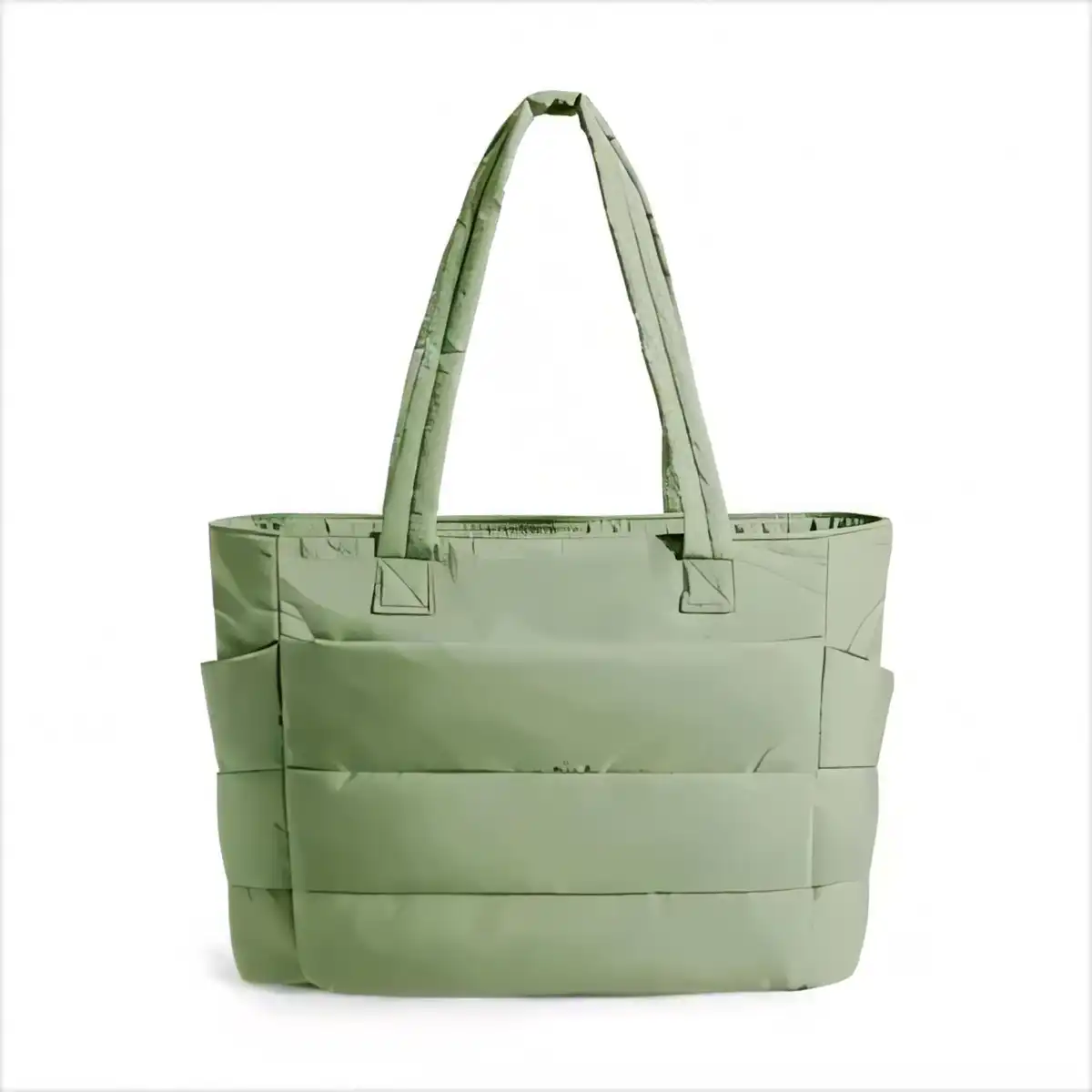 Fluffy Nylon Tote with Laptop Sleeve product detail view