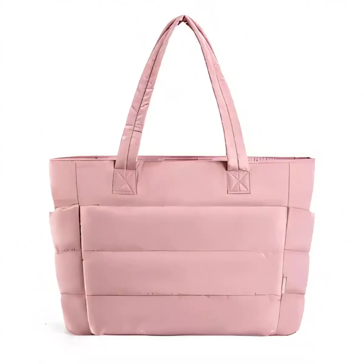 Fluffy Nylon Tote with Laptop Sleeve custom logo imprint view