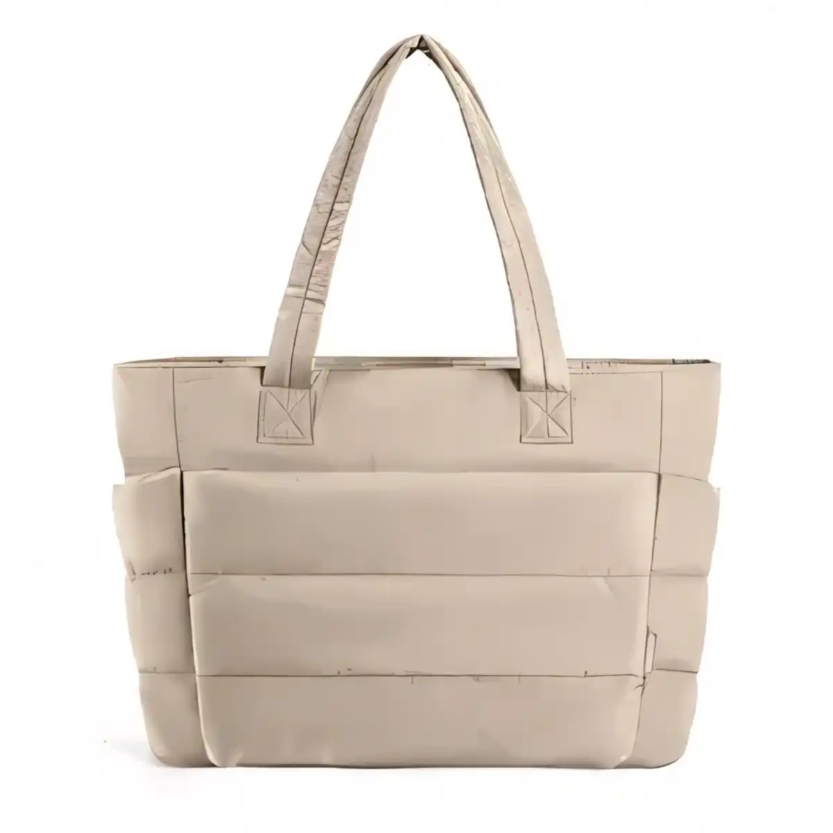 Fluffy Nylon Tote with Laptop Sleeve product in use