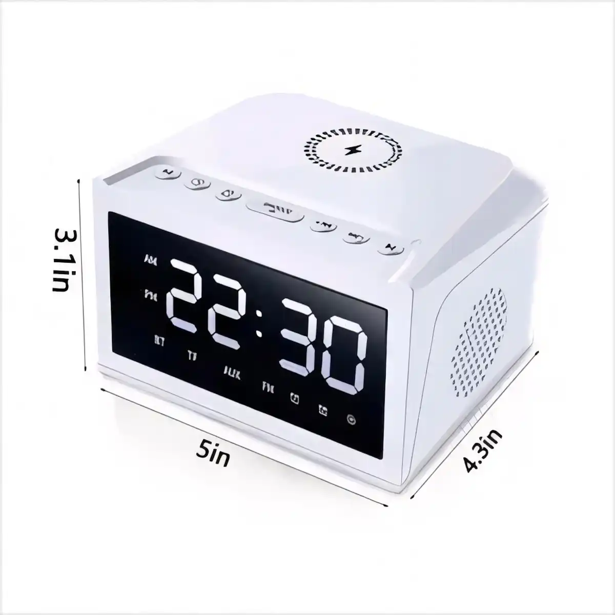 3-in-1 Wireless Charging Speaker Clock product detail view