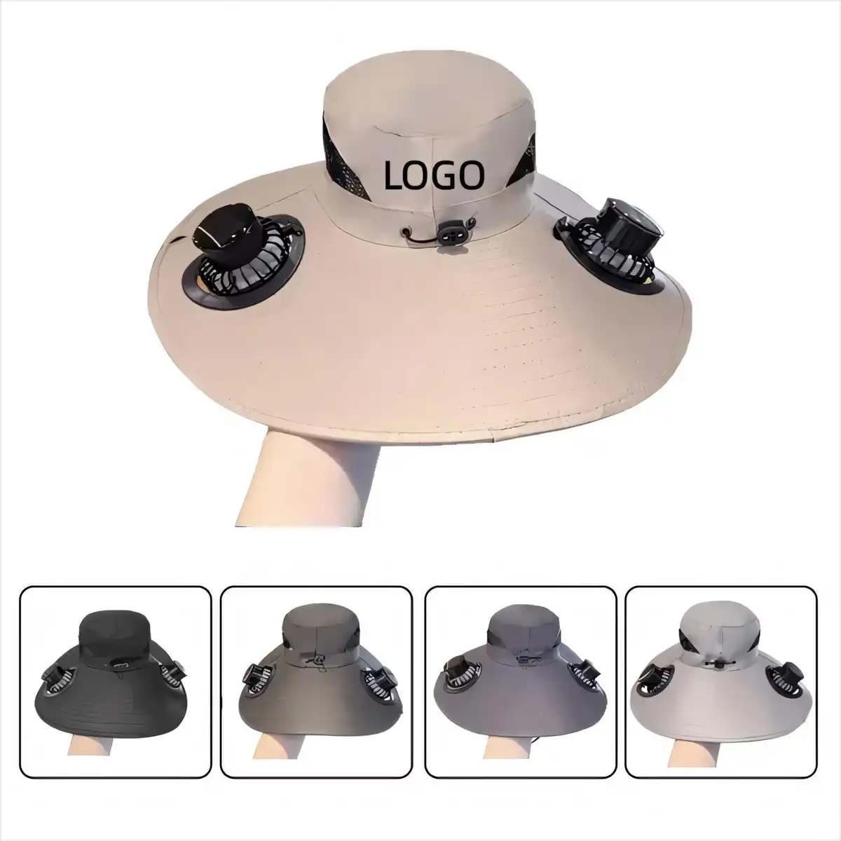 Solar Powered Wide Brim Fan Hat