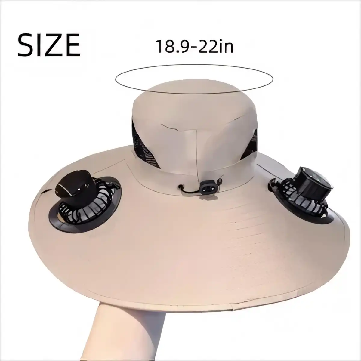 Solar Powered Wide Brim Fan Hat product detail view