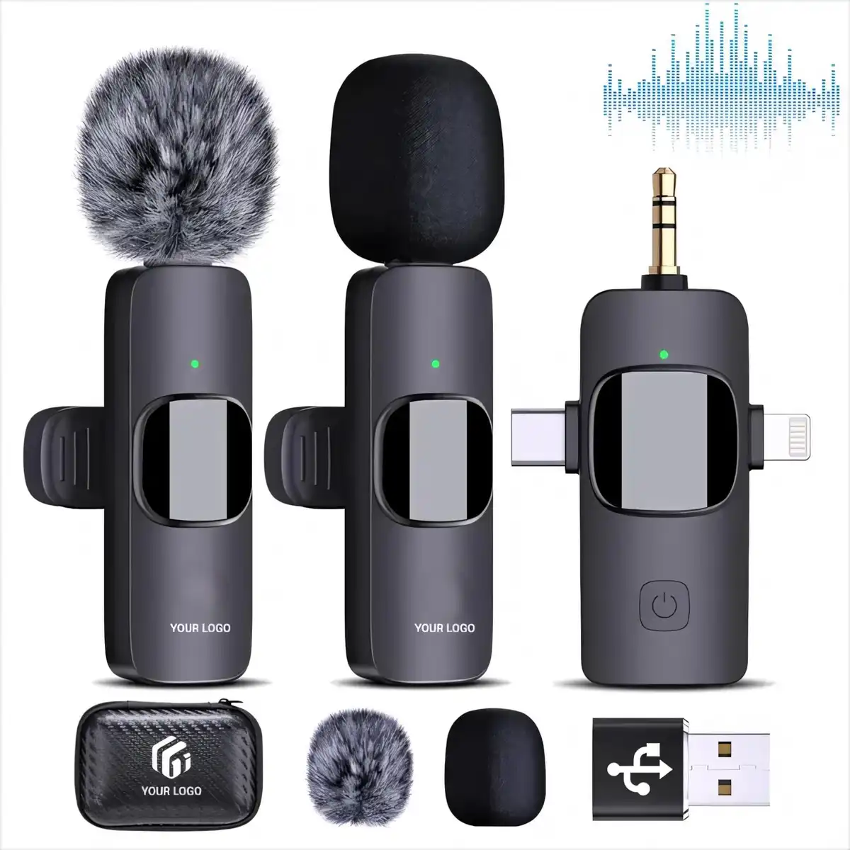 Professional Dual Wireless Lavalier Microphones