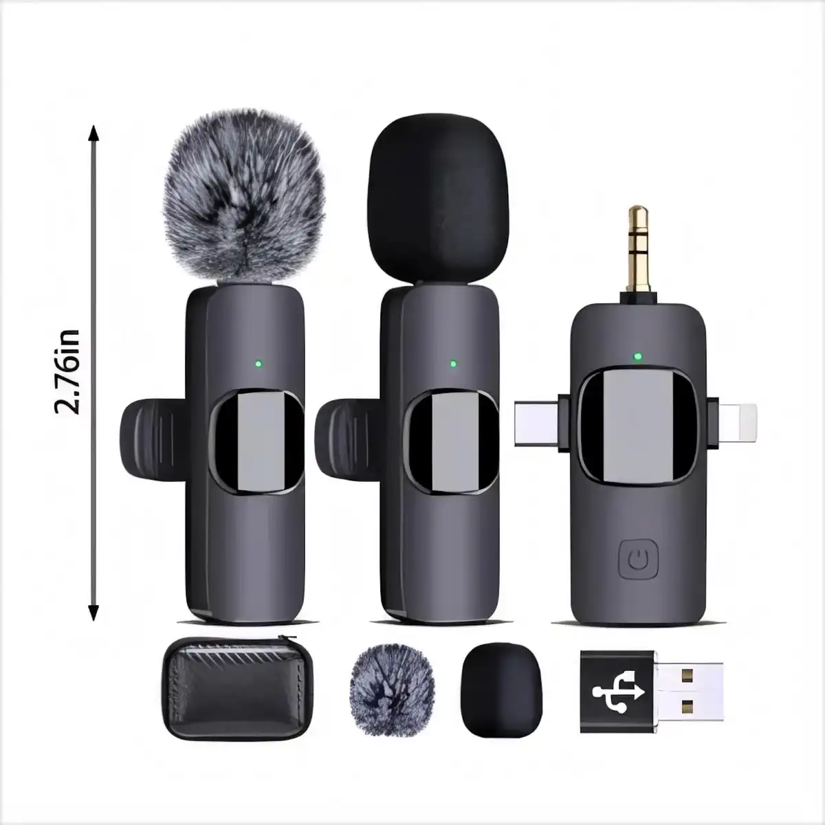 Professional Dual Wireless Lavalier Microphones product detail view
