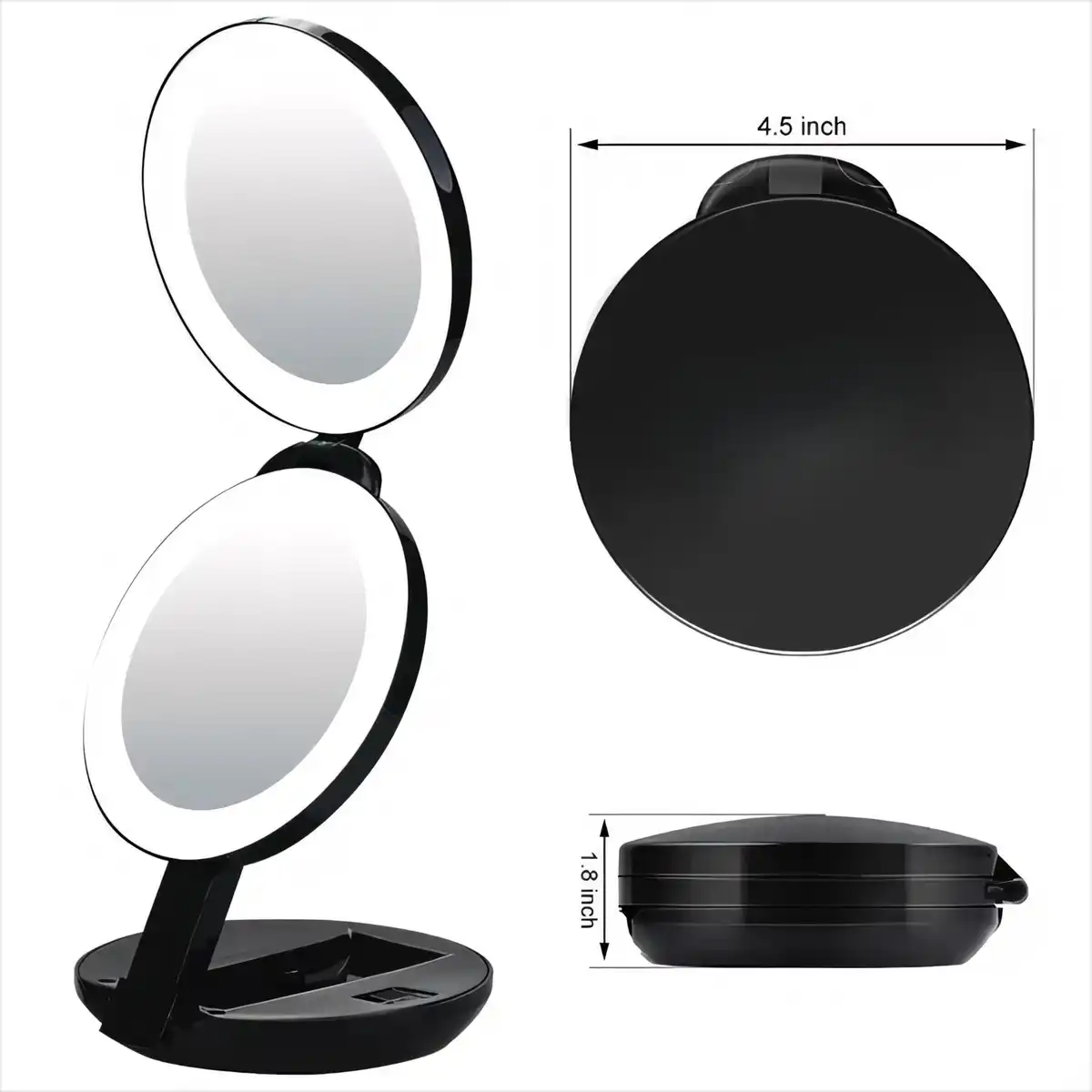 Rechargeable LED Travel Magnifying Mirror