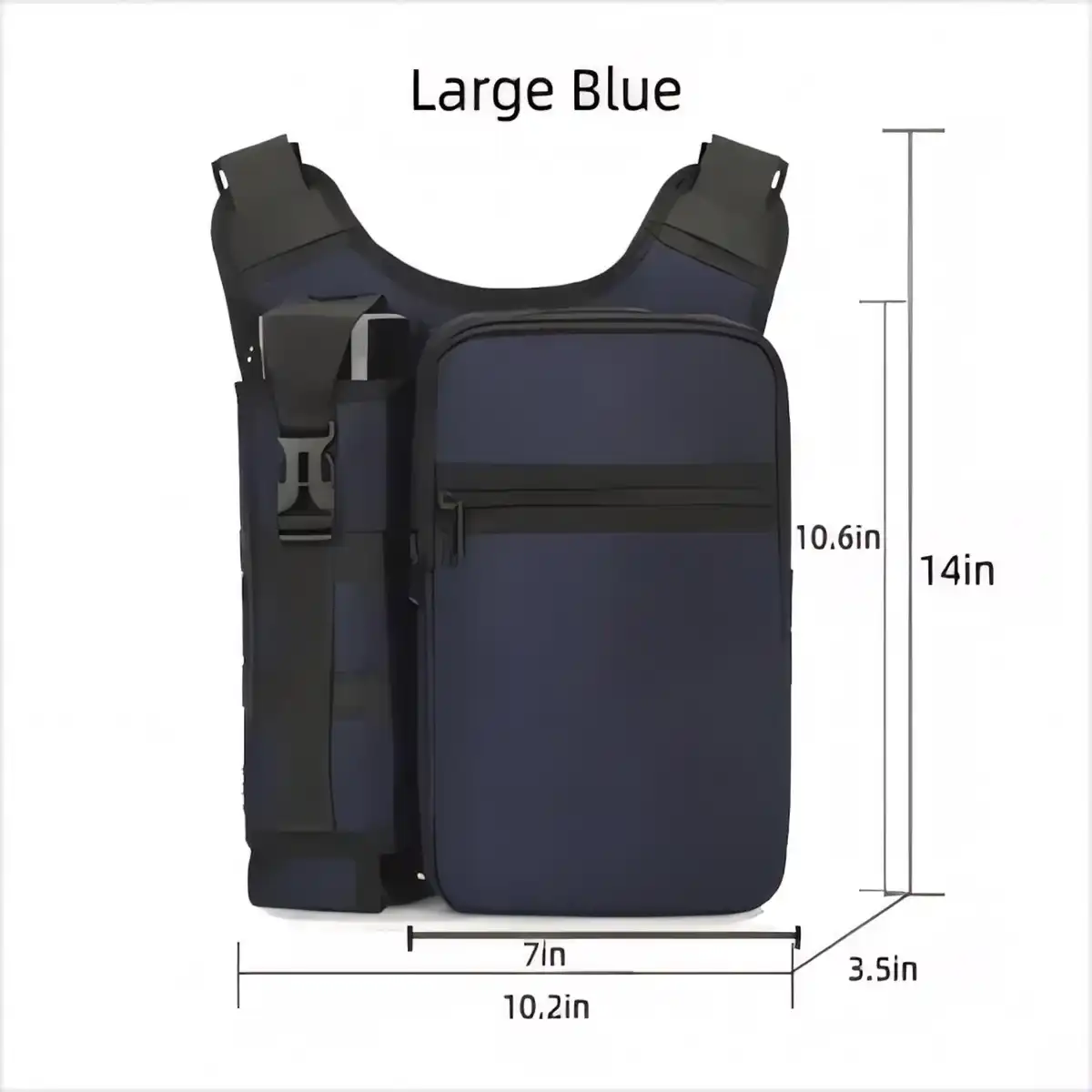 Men's Crossbody Hydration Pack custom logo imprint view