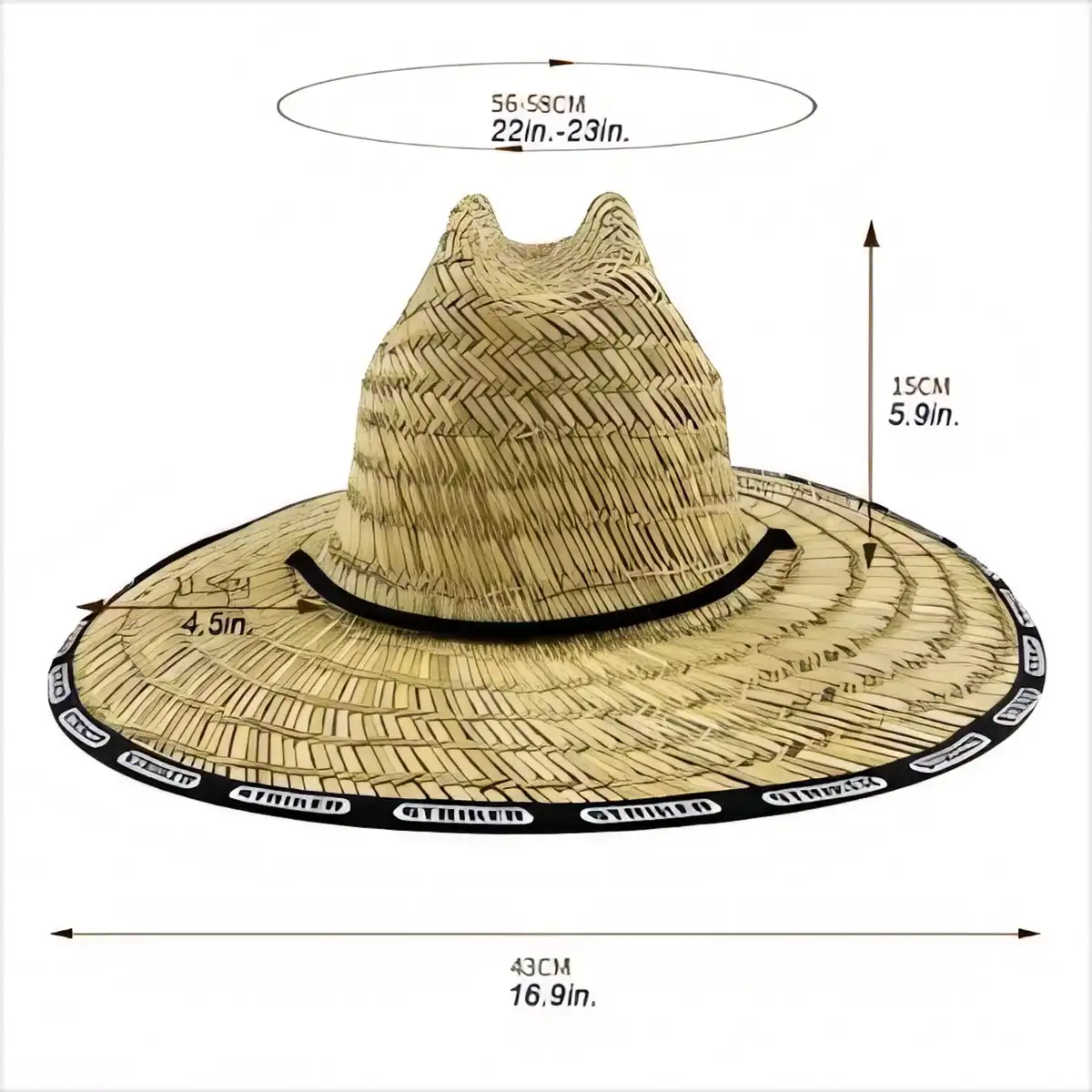 Sun Safe Wide Brim Straw Hat product detail view