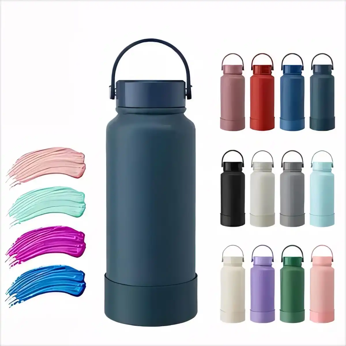 Double Wall Insulated Stainless Steel Bottle product with accessories