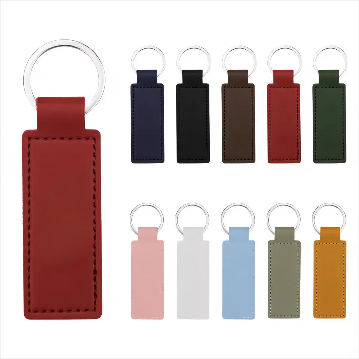 Sleek PU Leather Keychain Fob