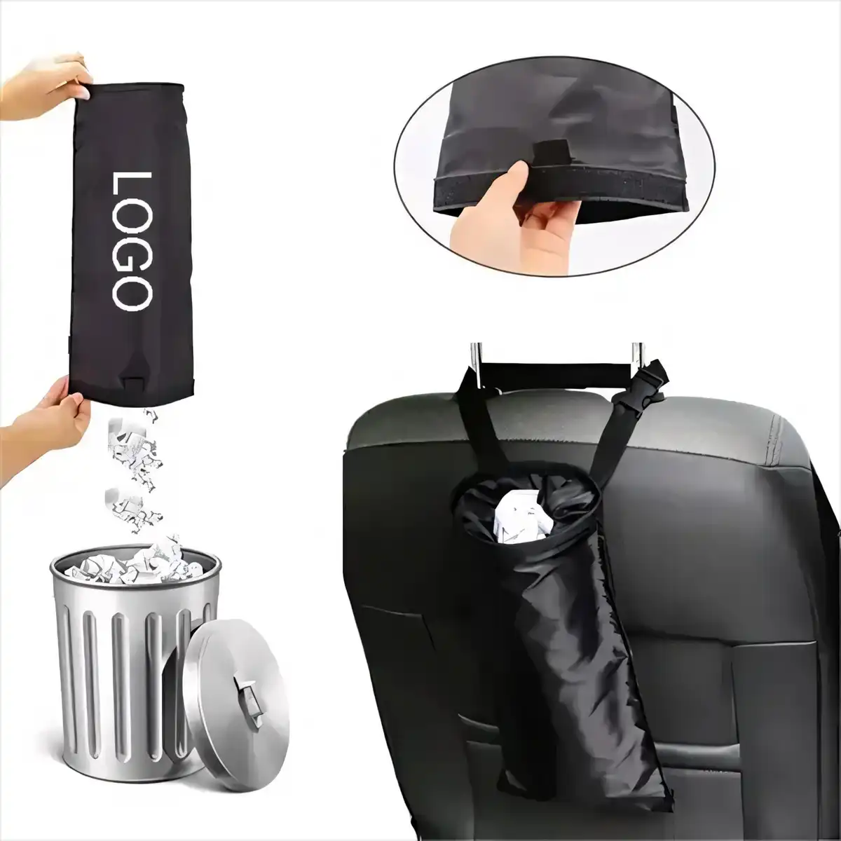 Car Seat Trash Organizer with Drawstring