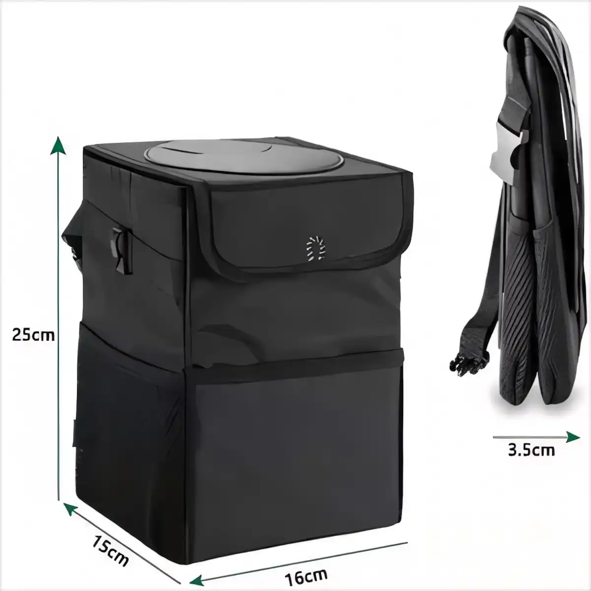 Leakproof Car Trash Container with Pockets product detail view