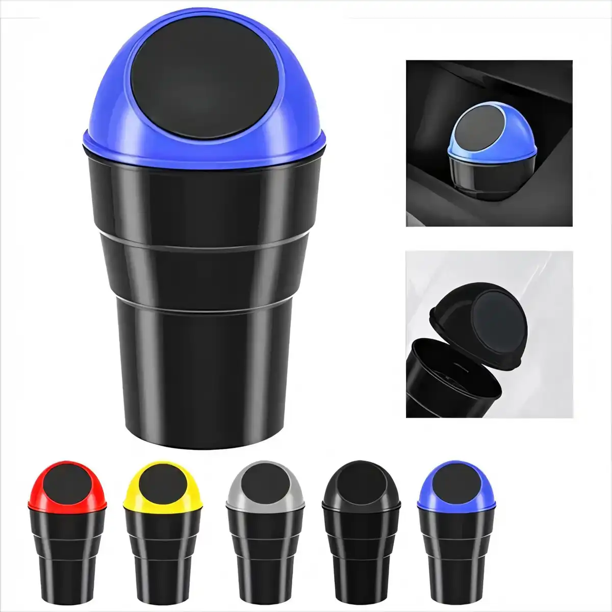 Portable Vehicle Waste Bin with Lid
