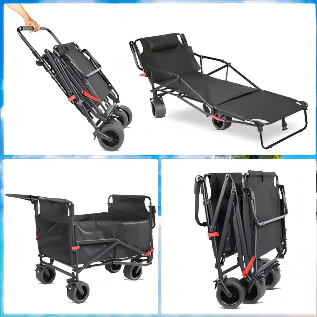 2-in-1 Folding Camping Wagon Cot alternate product angle