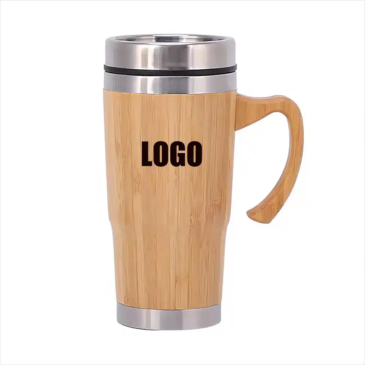 Insulated Bamboo Steel Travel Mug