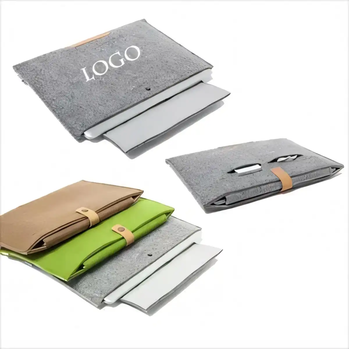 Felt Laptop Sleeve with Pocket product detail view