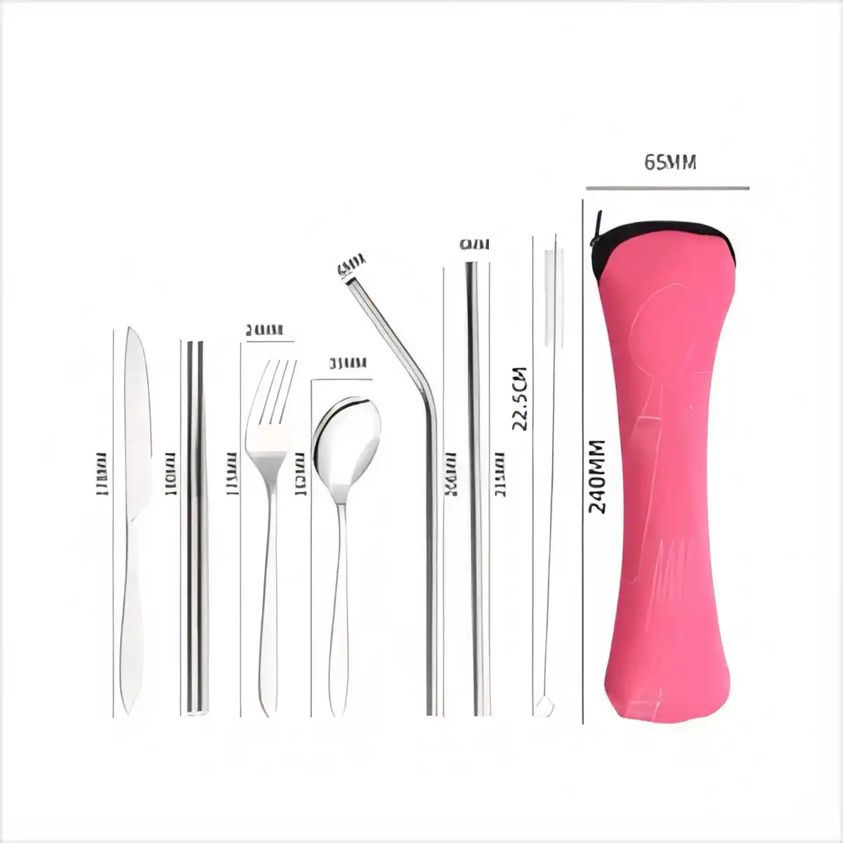 Portable Stainless Steel Cutlery Kit product detail view