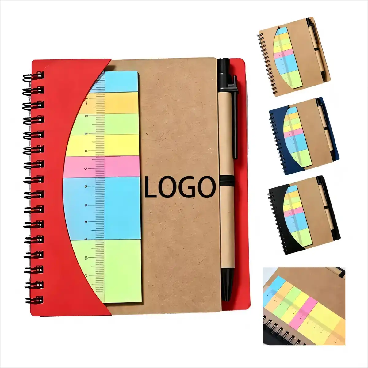Ruler Sticky Note Spiral Notebook