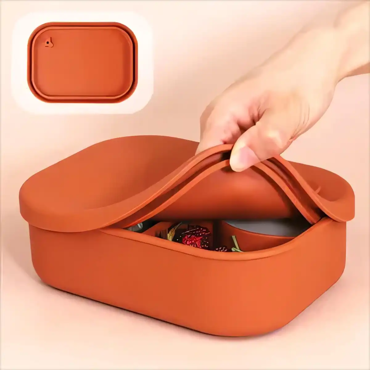 Portable Silicone Lunch Container alternate product angle