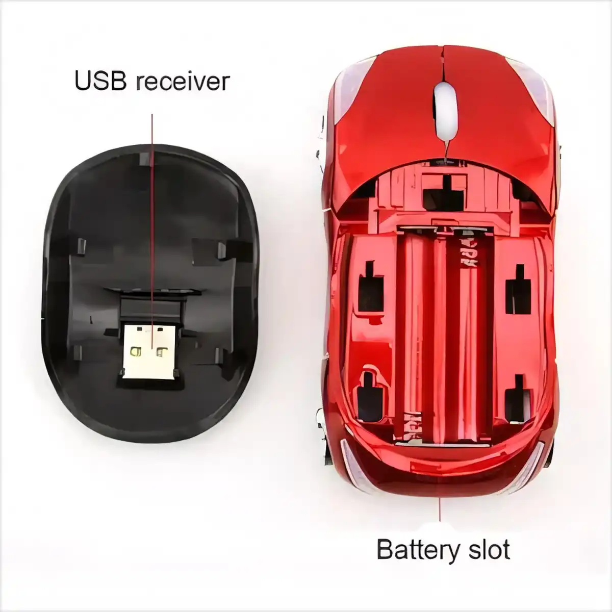 LED Sports Car Wireless Mouse alternate product angle