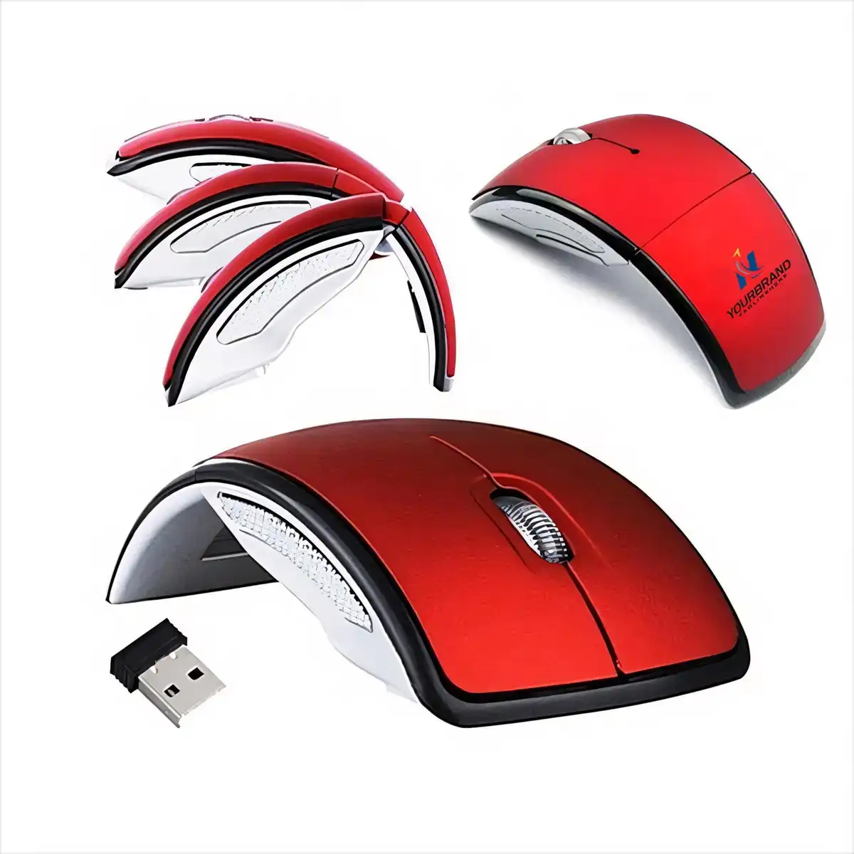 Ergonomic Foldable Wireless Optical Mouse