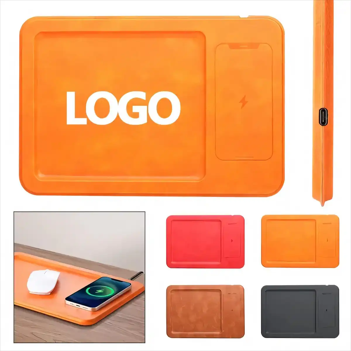 Leather Wireless Charging Desk Mat