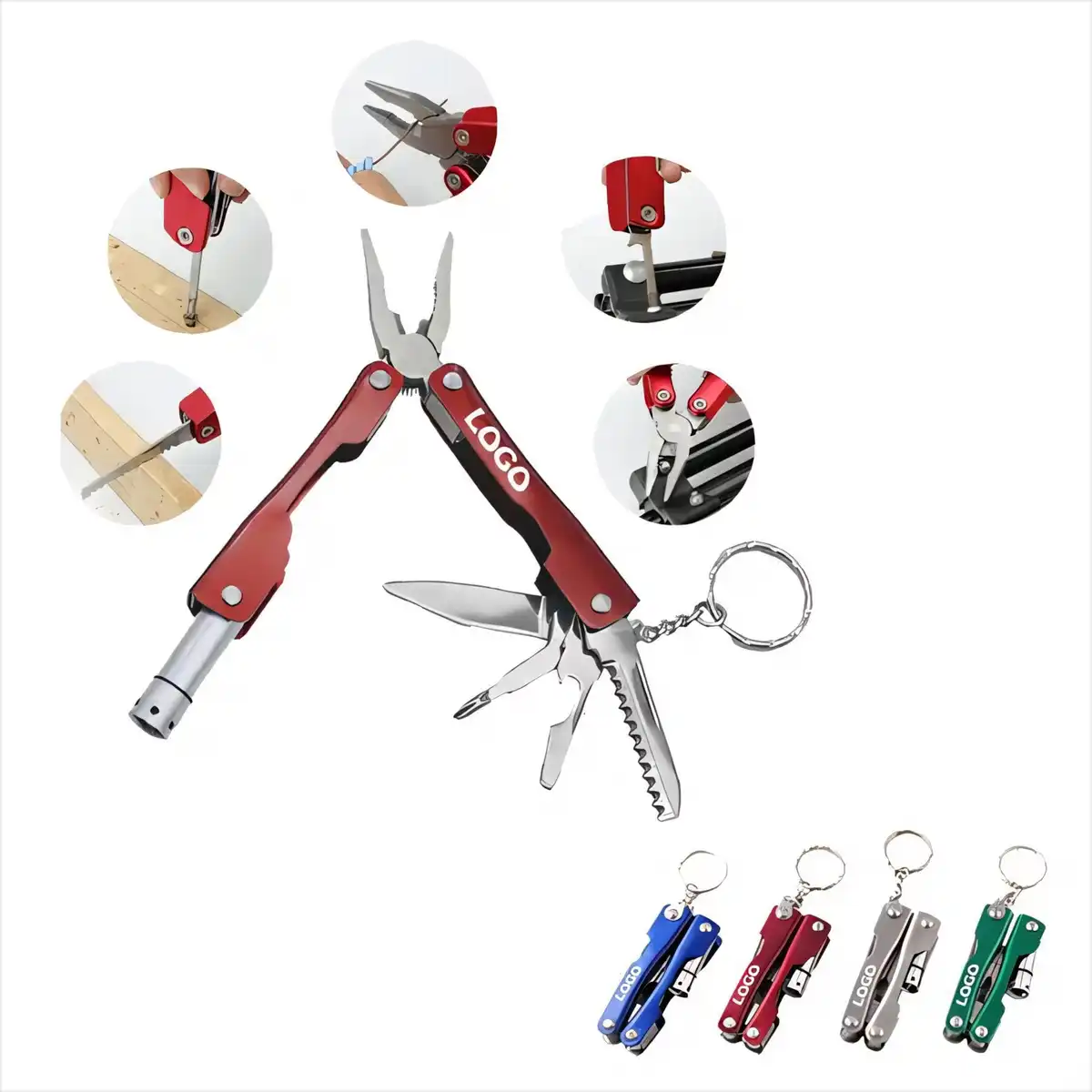 8-in-1 Folding Multitool with Flashlight