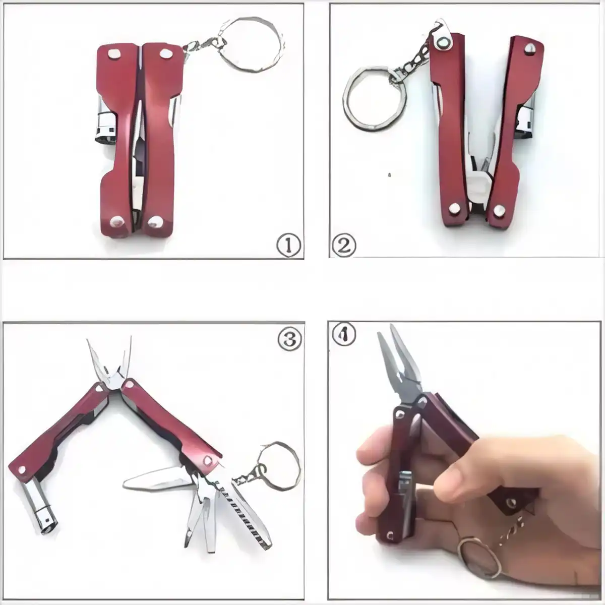 8-in-1 Folding Multitool with Flashlight alternate product angle