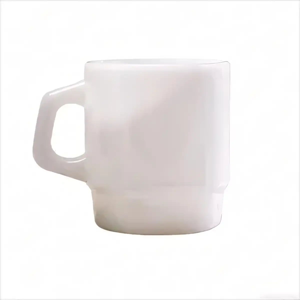 Stackable Milk Glass Coffee Mug alternate product angle