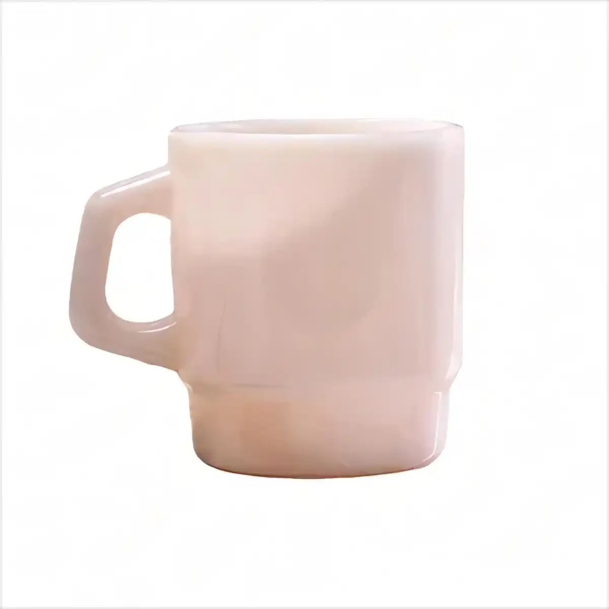 Stackable Milk Glass Coffee Mug product close-up